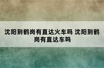 沈阳到鹤岗有直达火车吗 沈阳到鹤岗有直达车吗